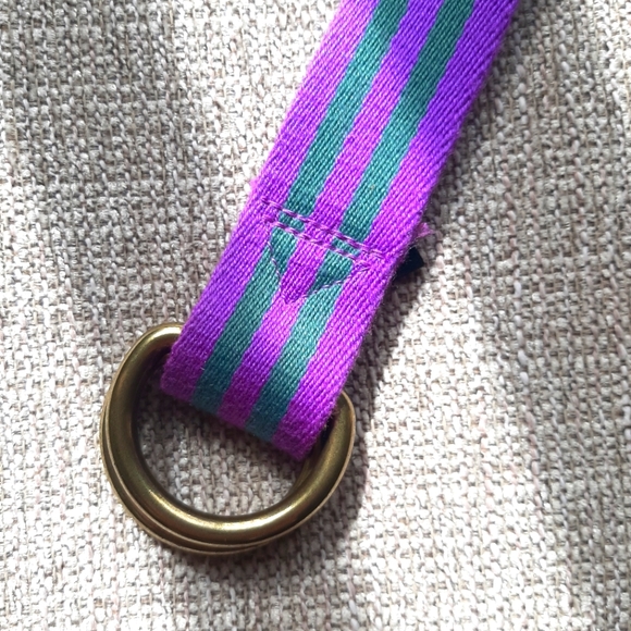 J. Crew Purple and Green Striped Belt. - Picture 2 of 4